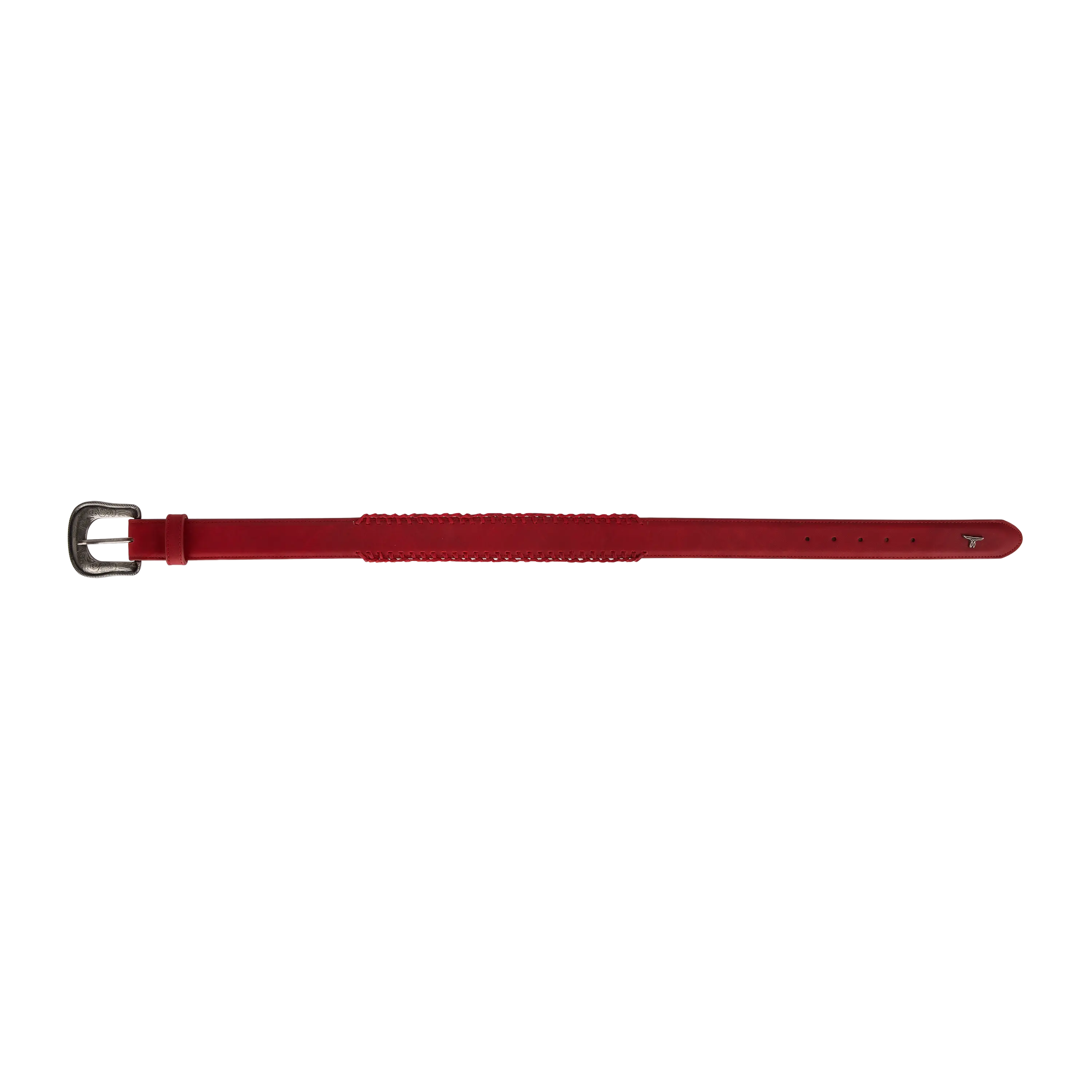 1.5 Woven Laced Belt with Single Buckle - Smoldering Ruby - Image 3