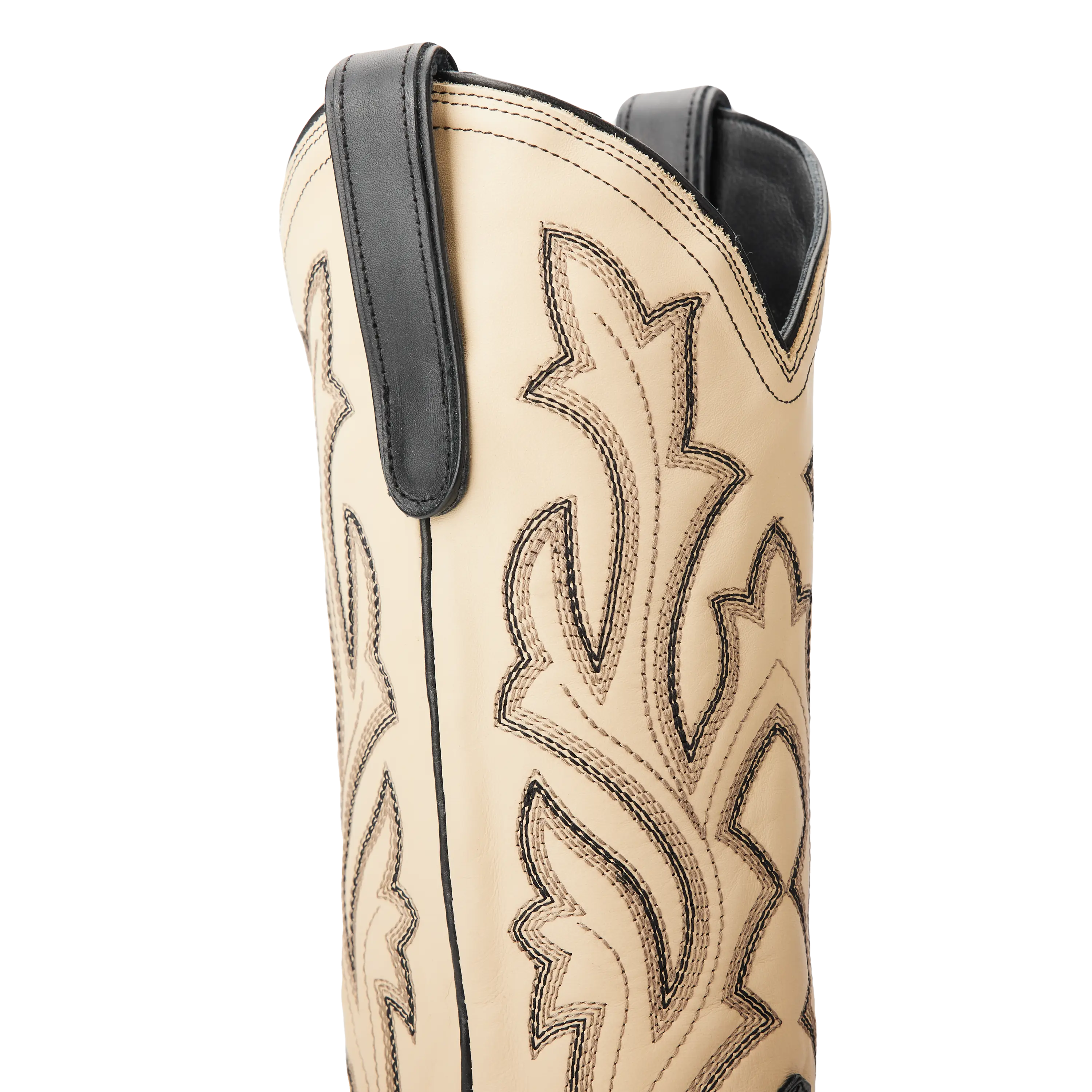 Classic Square Boot - Jet Black and Pale Ivory - Image 10