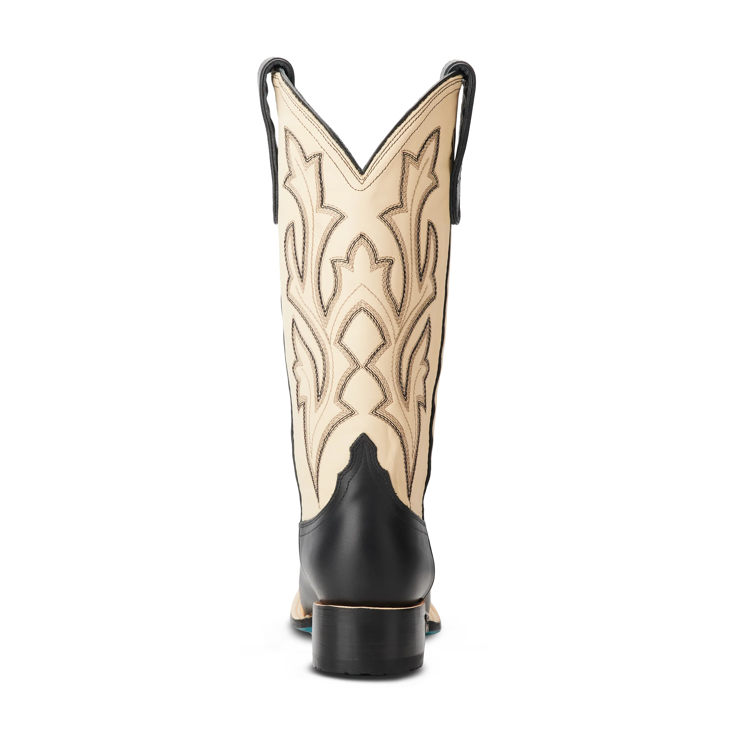 Classic Square Boot - Jet Black and Pale Ivory - Image 7