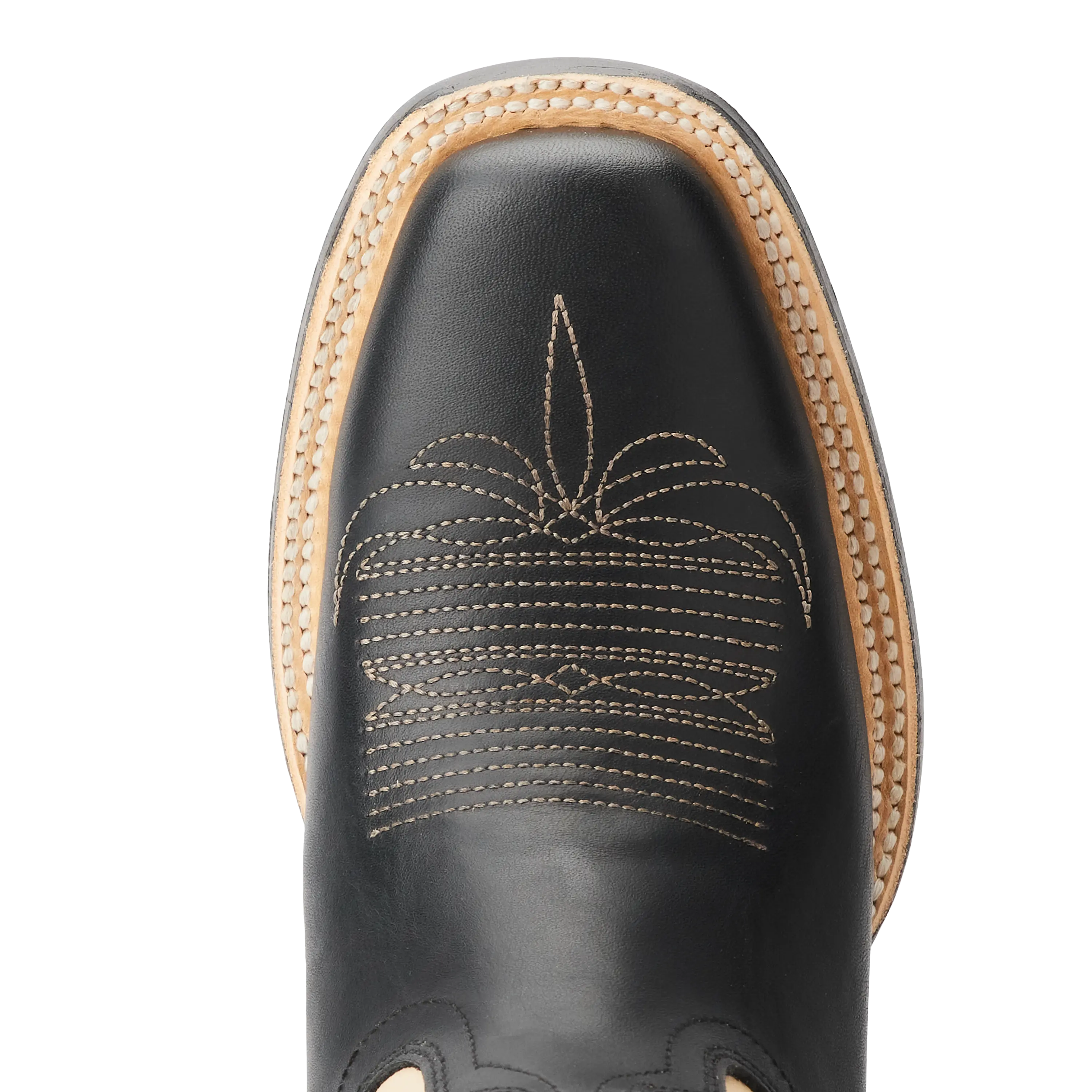 Classic Square Boot - Jet Black and Pale Ivory - Image 8