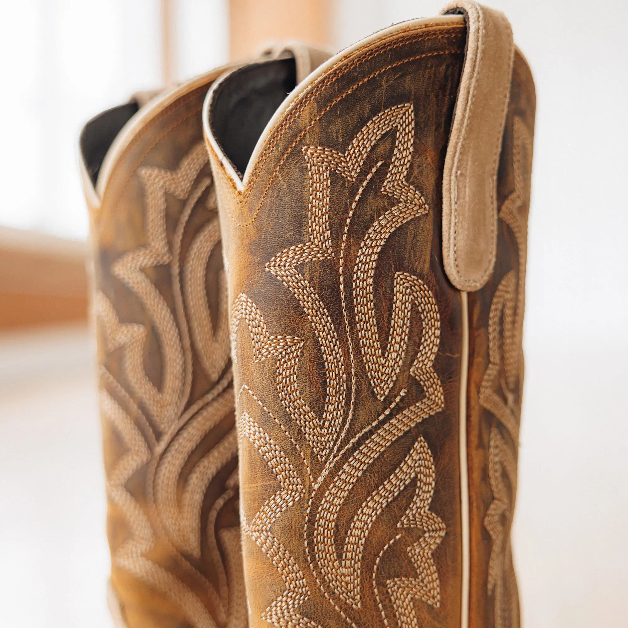 Classic Square Boot - Latte Suede and Burnt Caramel - Image 10