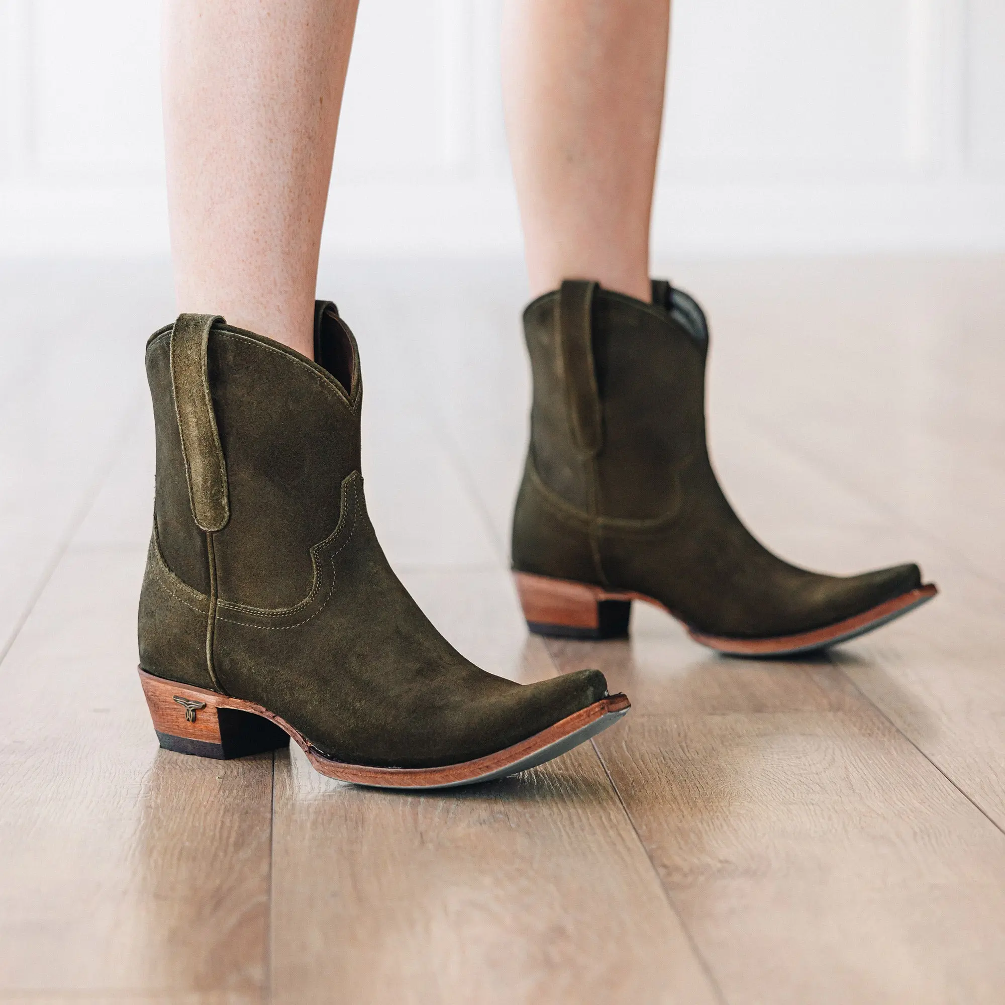 Emma Jane Bootie - Olive Suede - Image 13