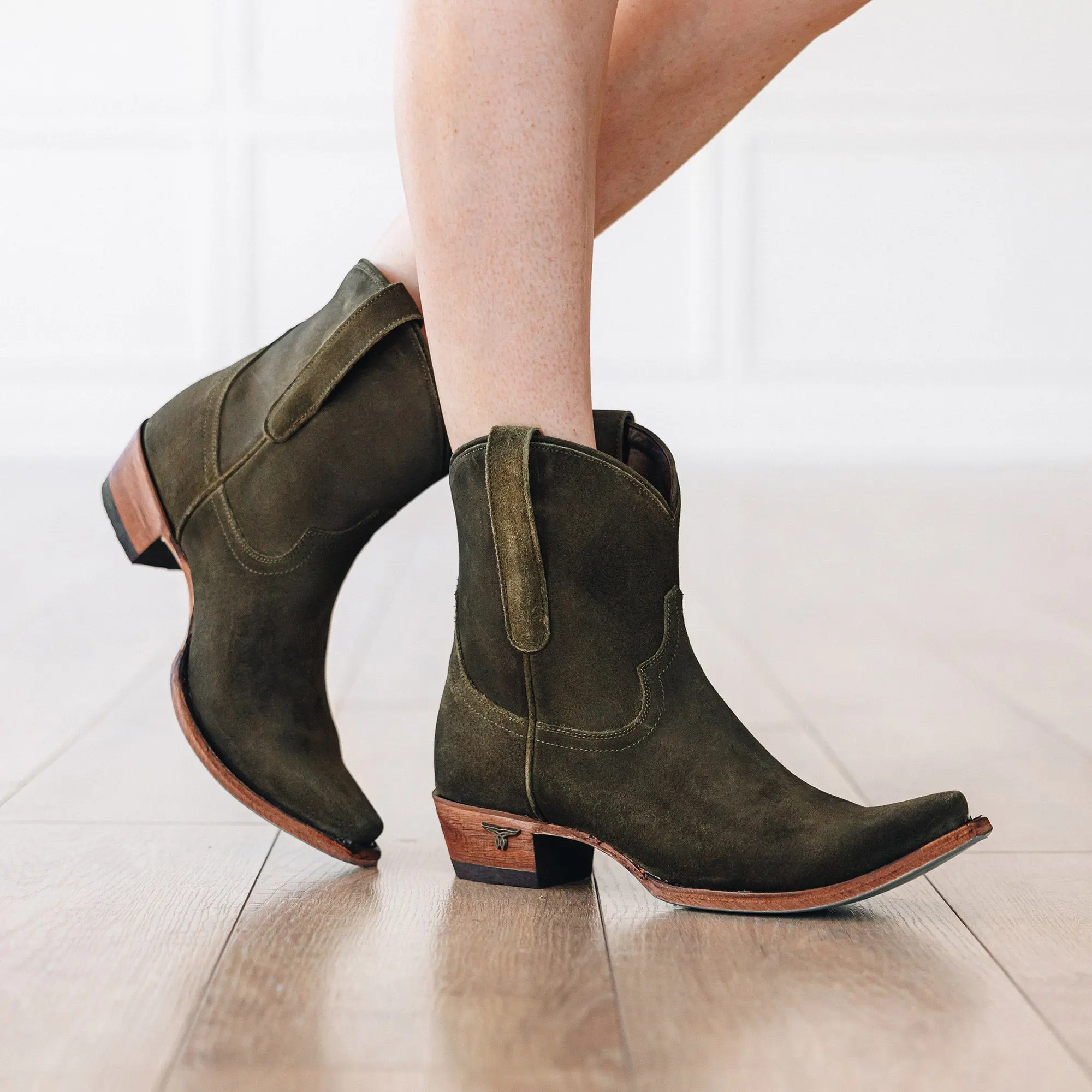 Emma Jane Bootie - Olive Suede - Image 2