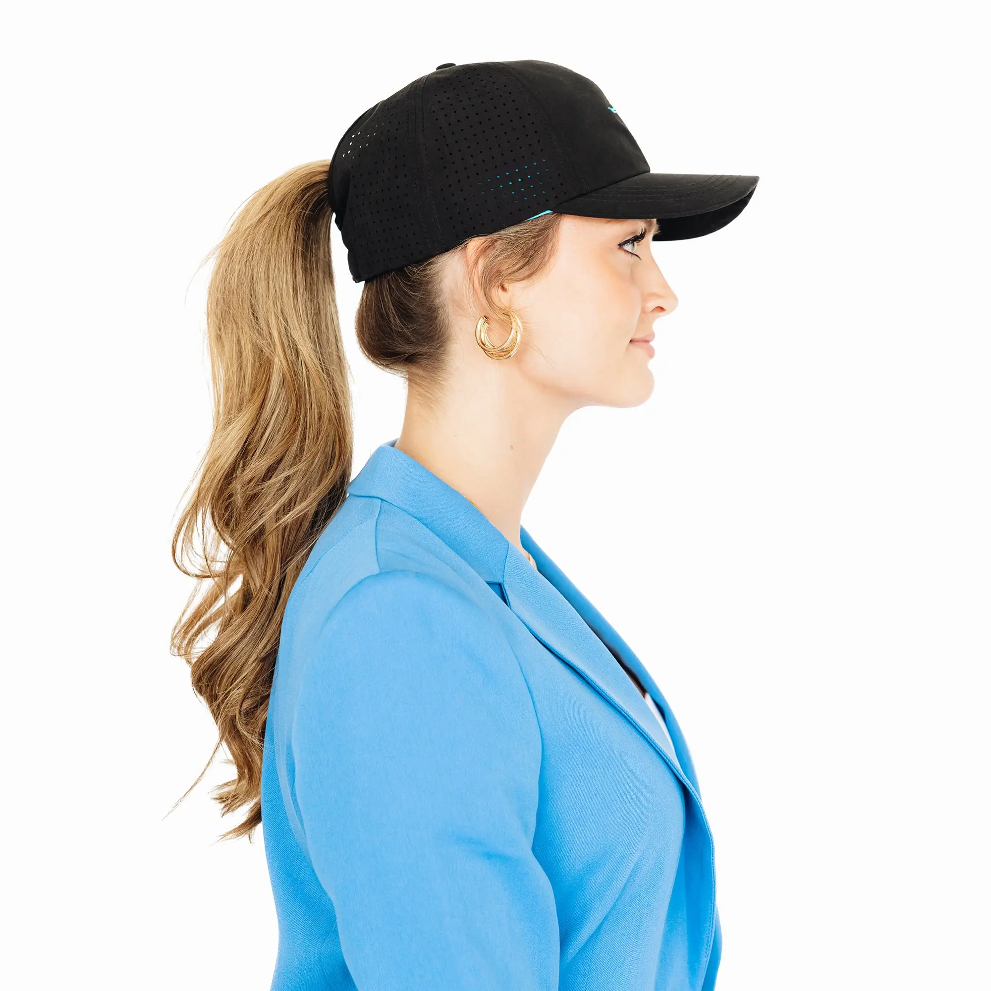 Ladies Ponytail Cap - Black - Image 8