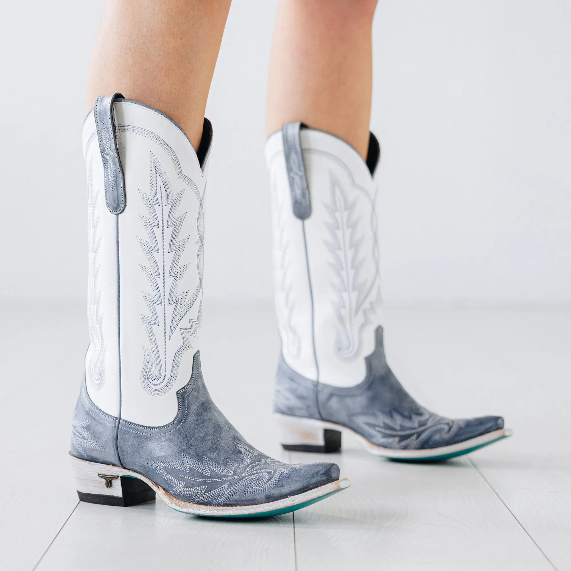 Lexington Boot - Washed Denim/Matte White - Image 11