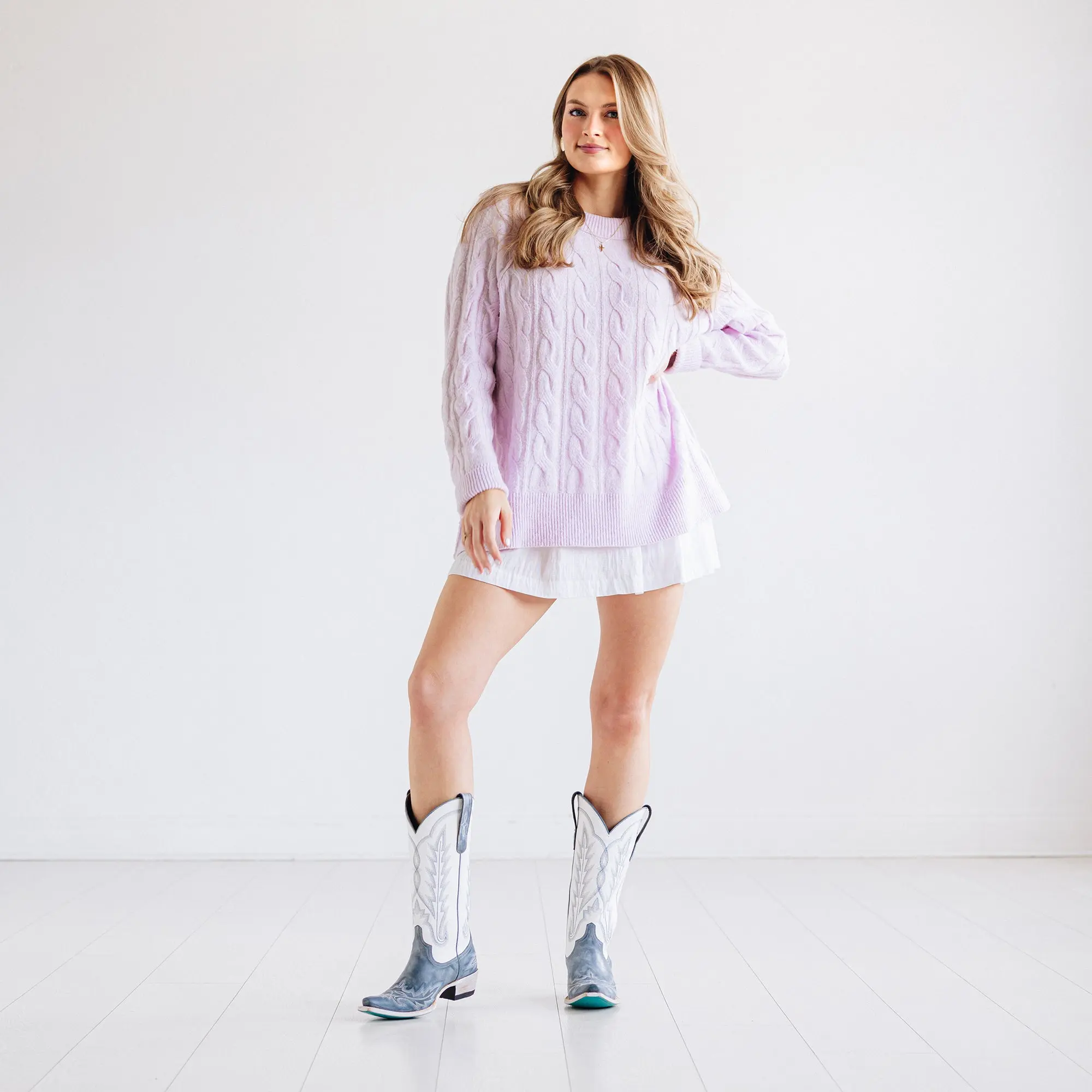 Lexington Boot - Washed Denim/Matte White - Image 5