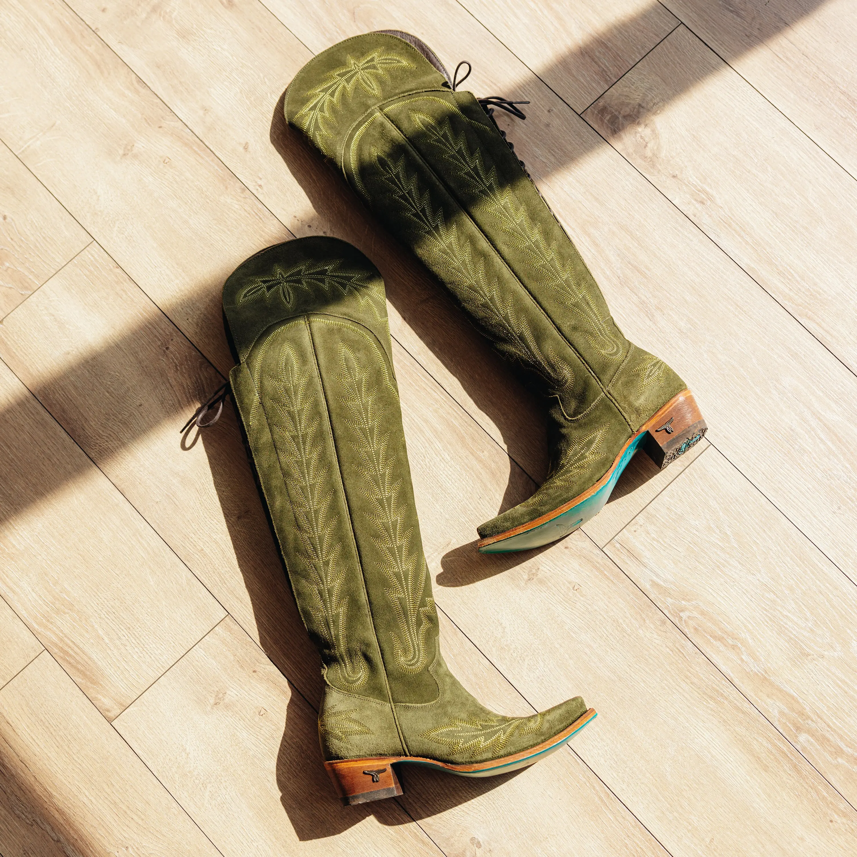 Lexington OTK Corset - Olive Suede **Final Sale** - Image 14