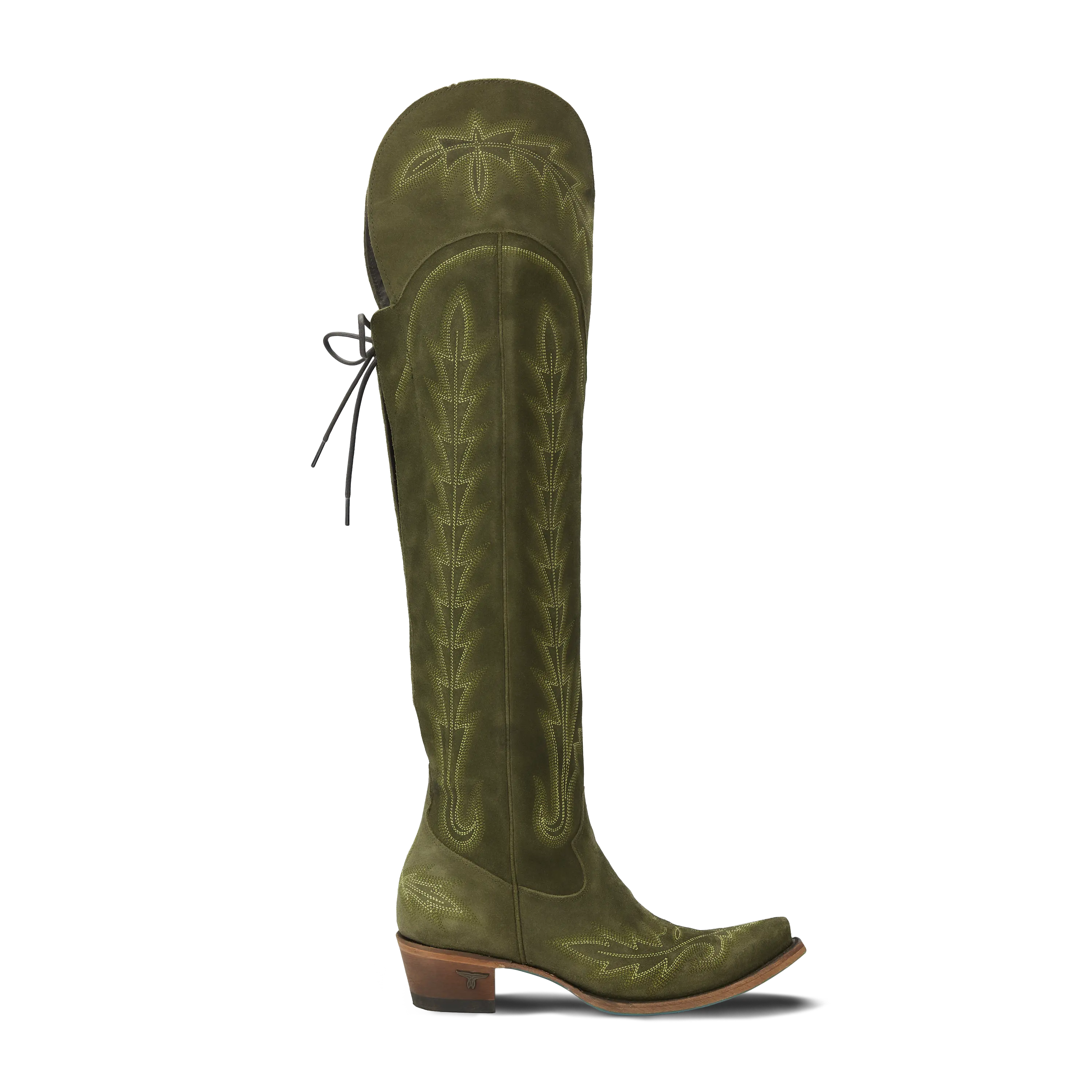 Lexington OTK Corset - Olive Suede **Final Sale** - Image 4
