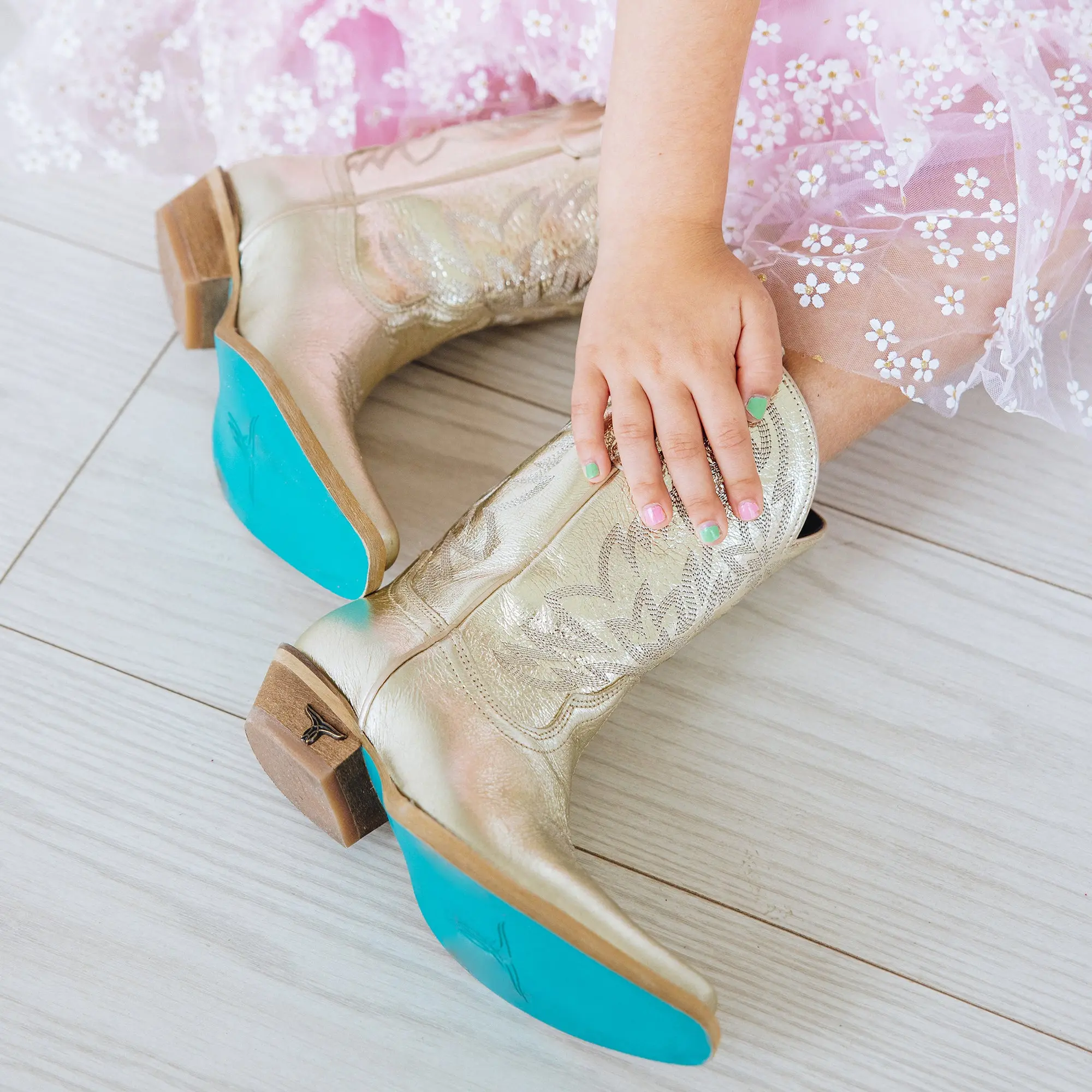 Lil' Lane Girls Smokeshow Boot - Champagne Metallic - Image 12