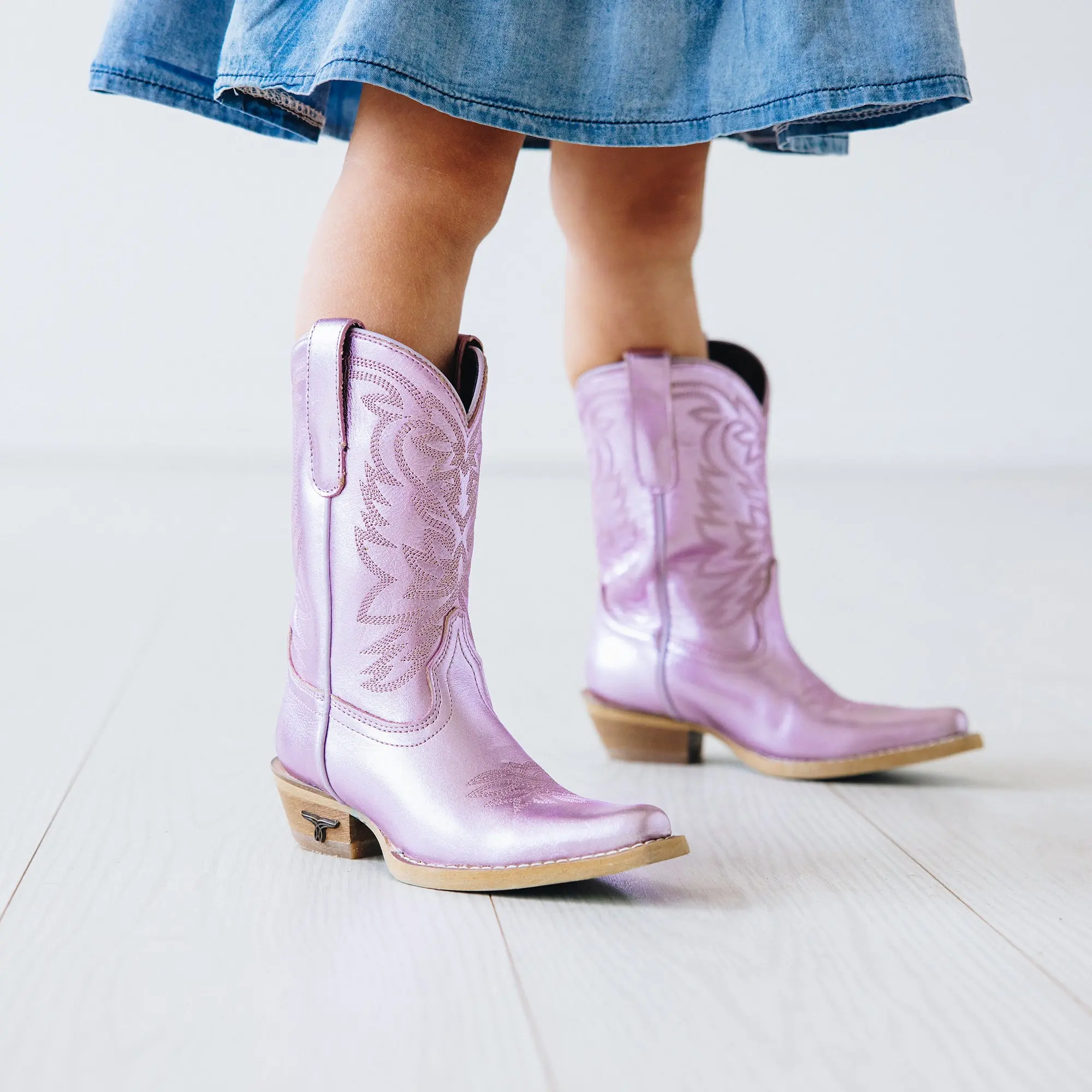 Lil' Lane Girls Smokeshow Boot - Lavender Metallic - Image 13
