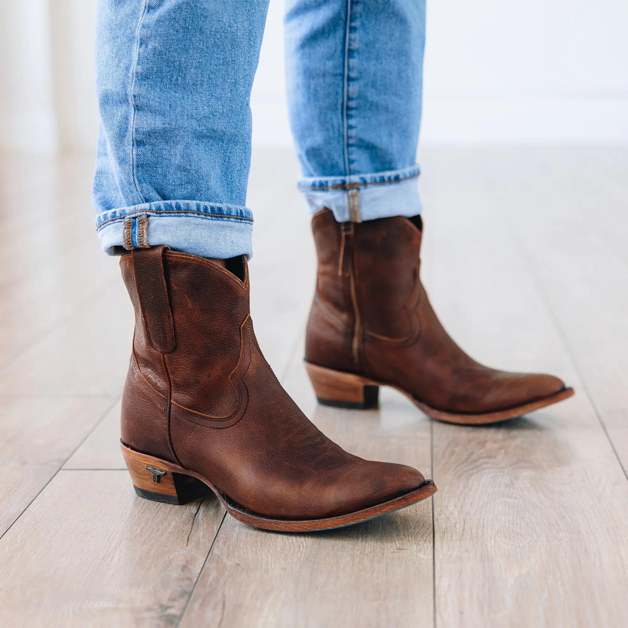 Plain Jane Bootie - Cognac - Image 12