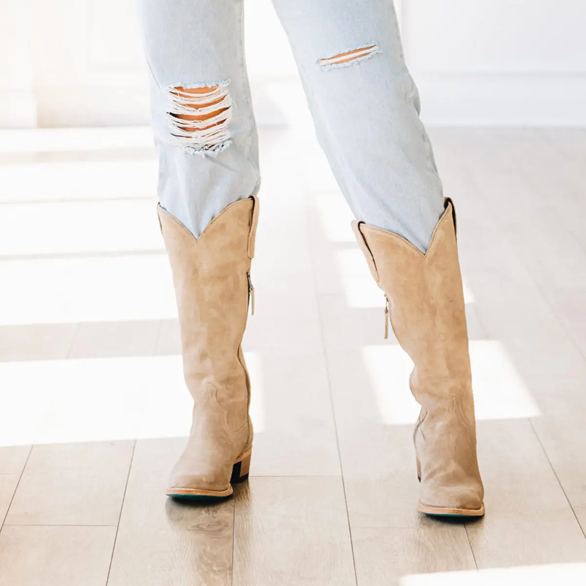 Plain Jane Boot - Latte Suede - Image 2