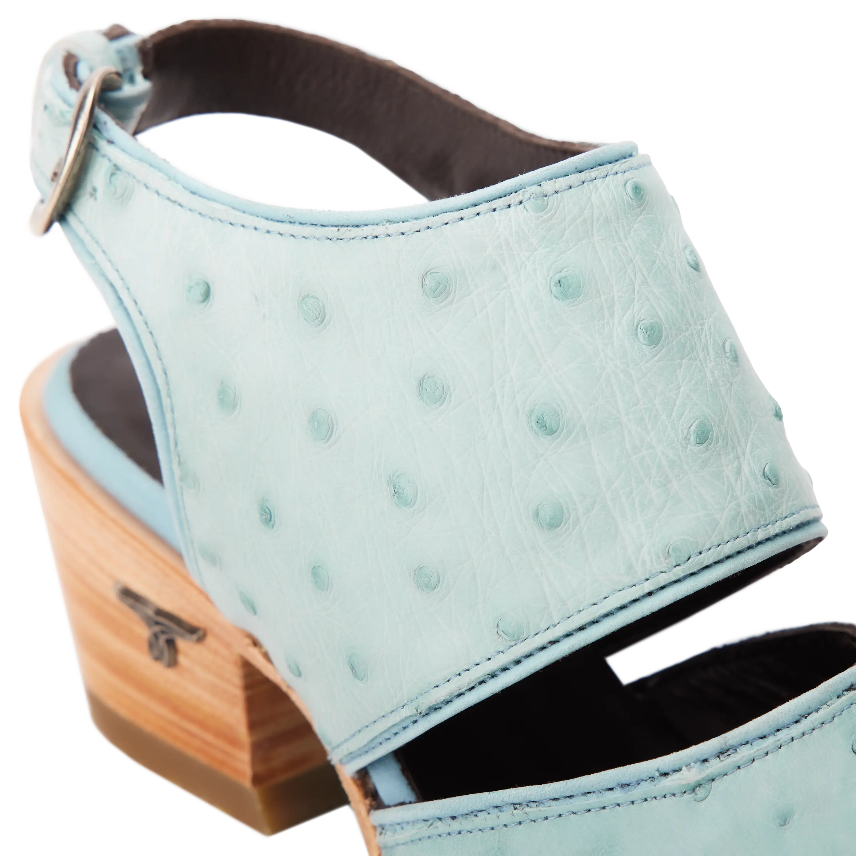 Plain Jane Slingback Mule - Powder Blue Ostrich - Image 10