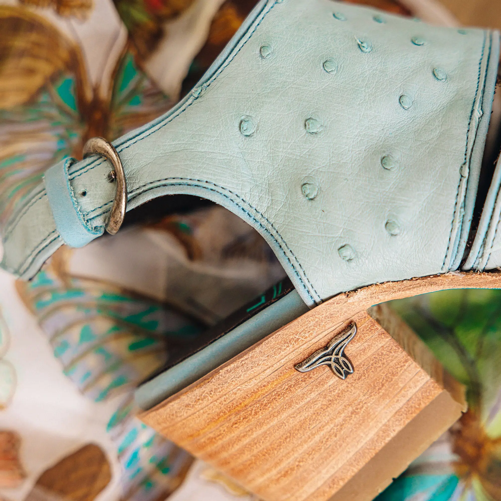 Plain Jane Slingback Mule - Powder Blue Ostrich - Image 15