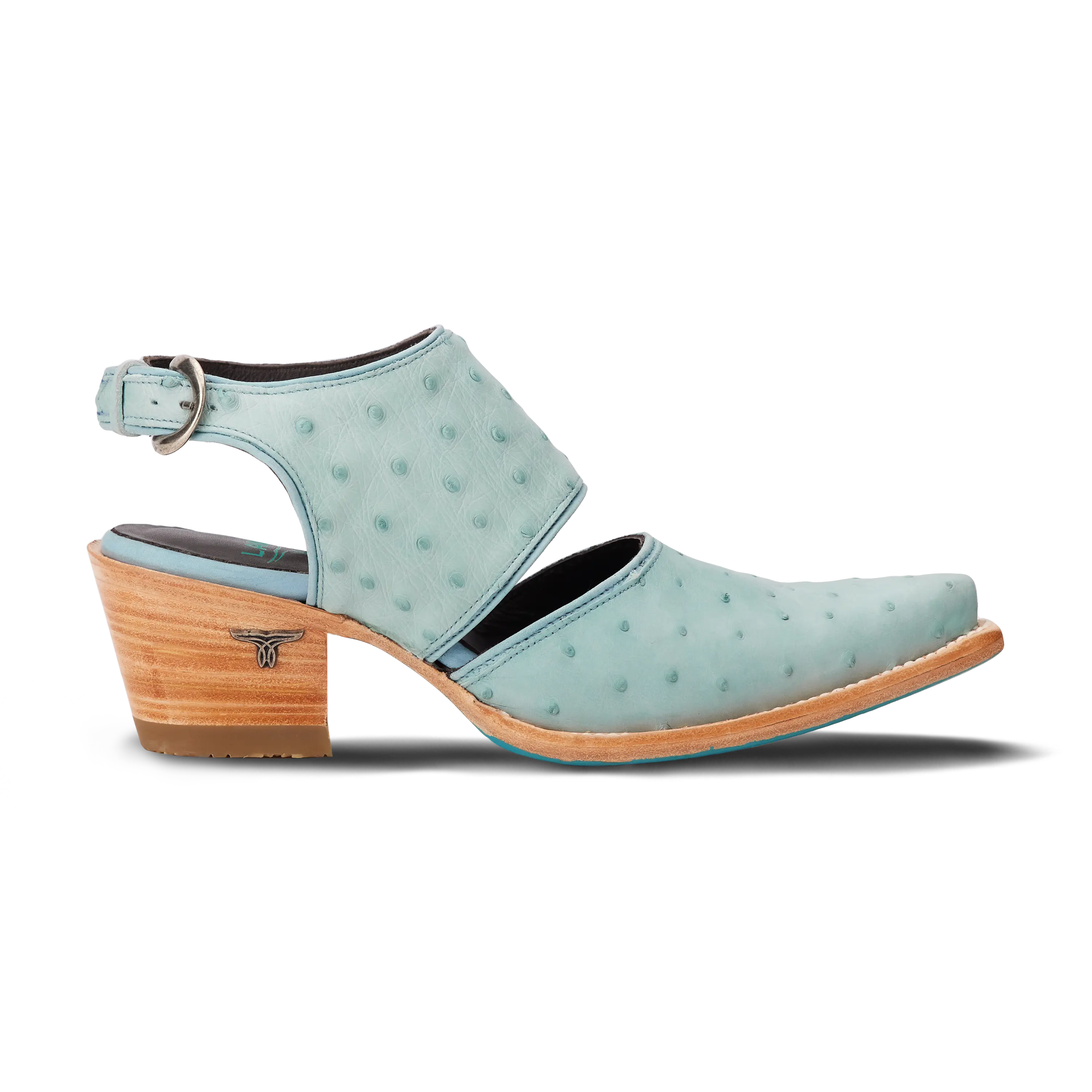 Plain Jane Slingback Mule - Powder Blue Ostrich - Image 4