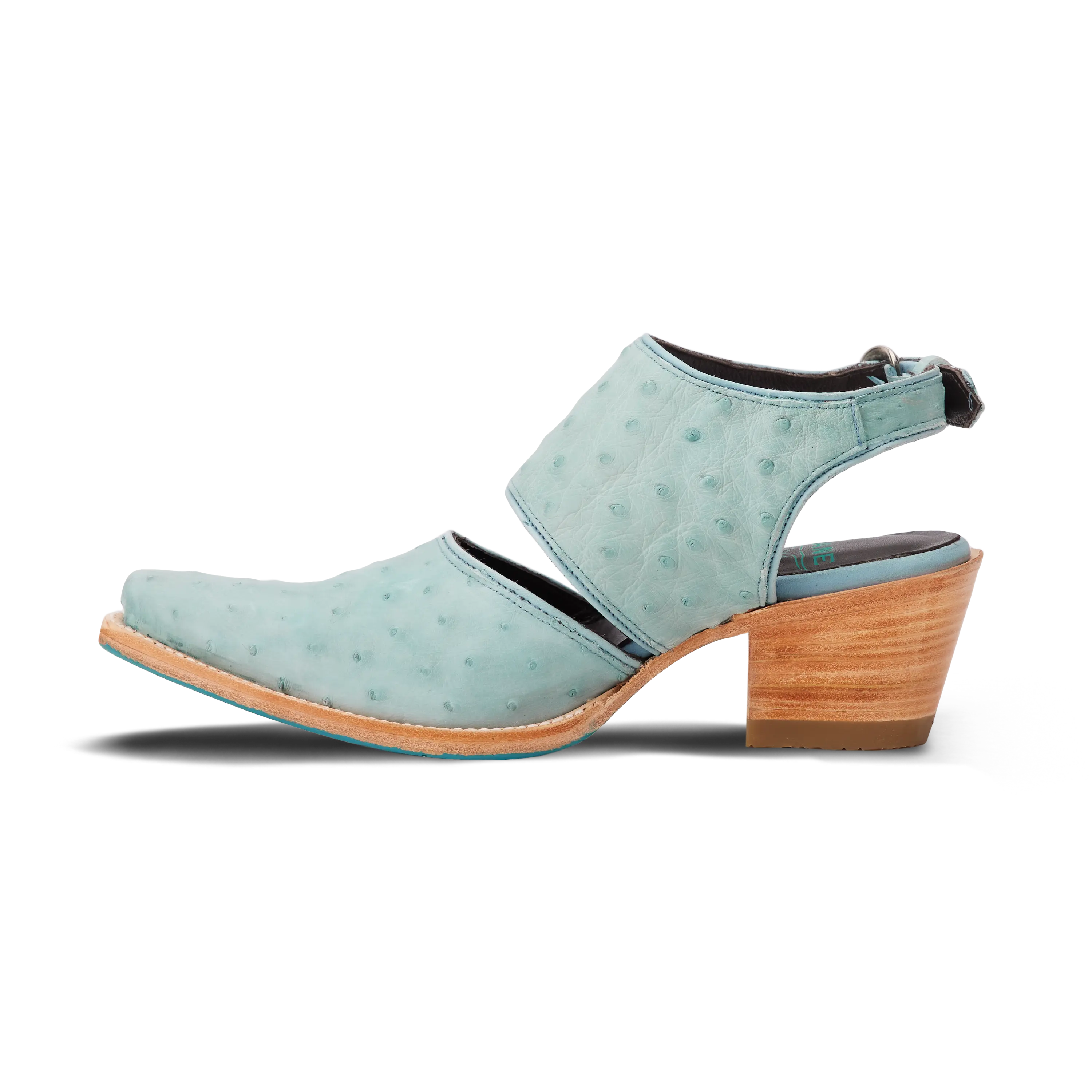 Plain Jane Slingback Mule - Powder Blue Ostrich - Image 5