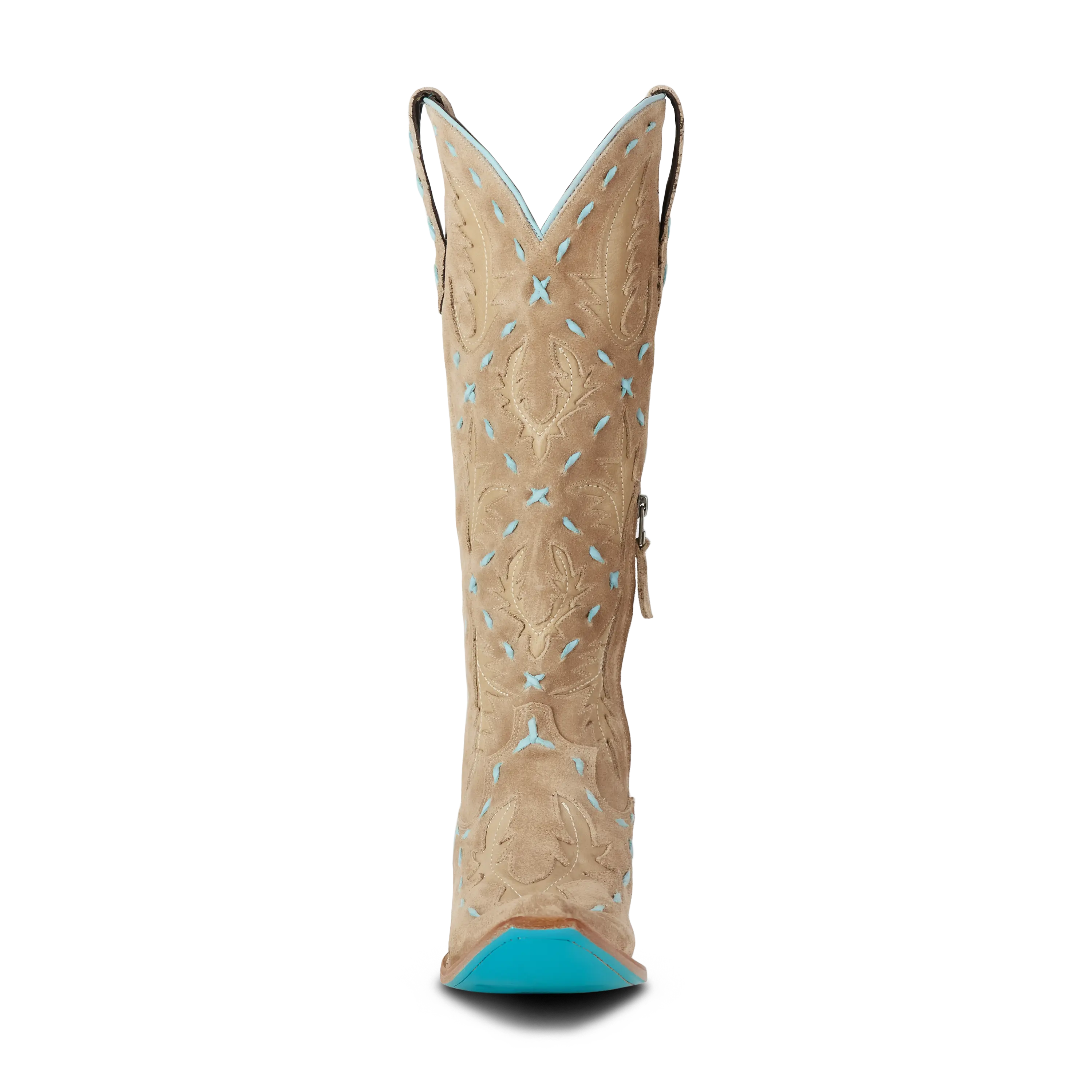 Reverie Knee High Corset - Latte Suede and Powder Blue - Image 6