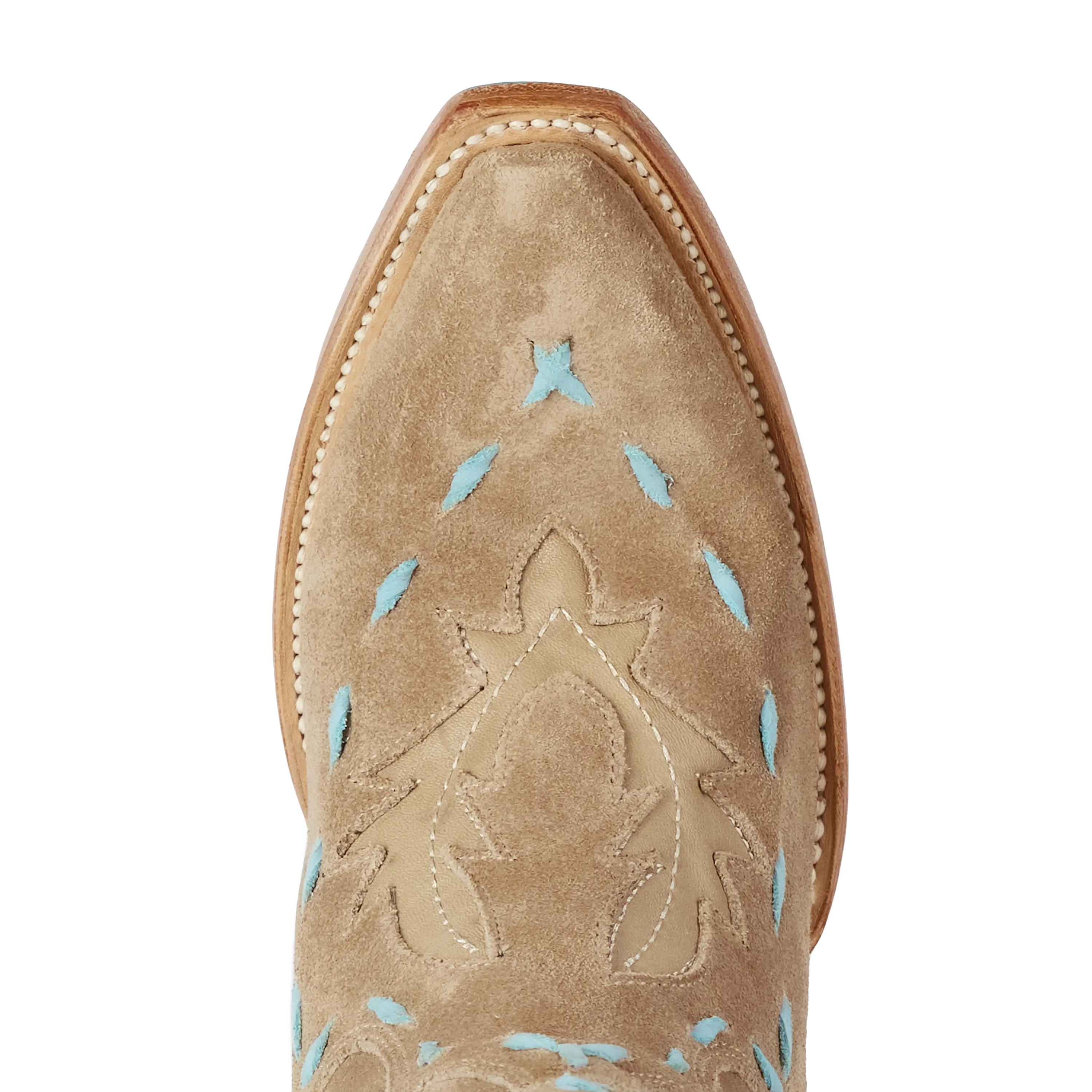 Reverie Knee High Corset - Latte Suede and Powder Blue - Image 8