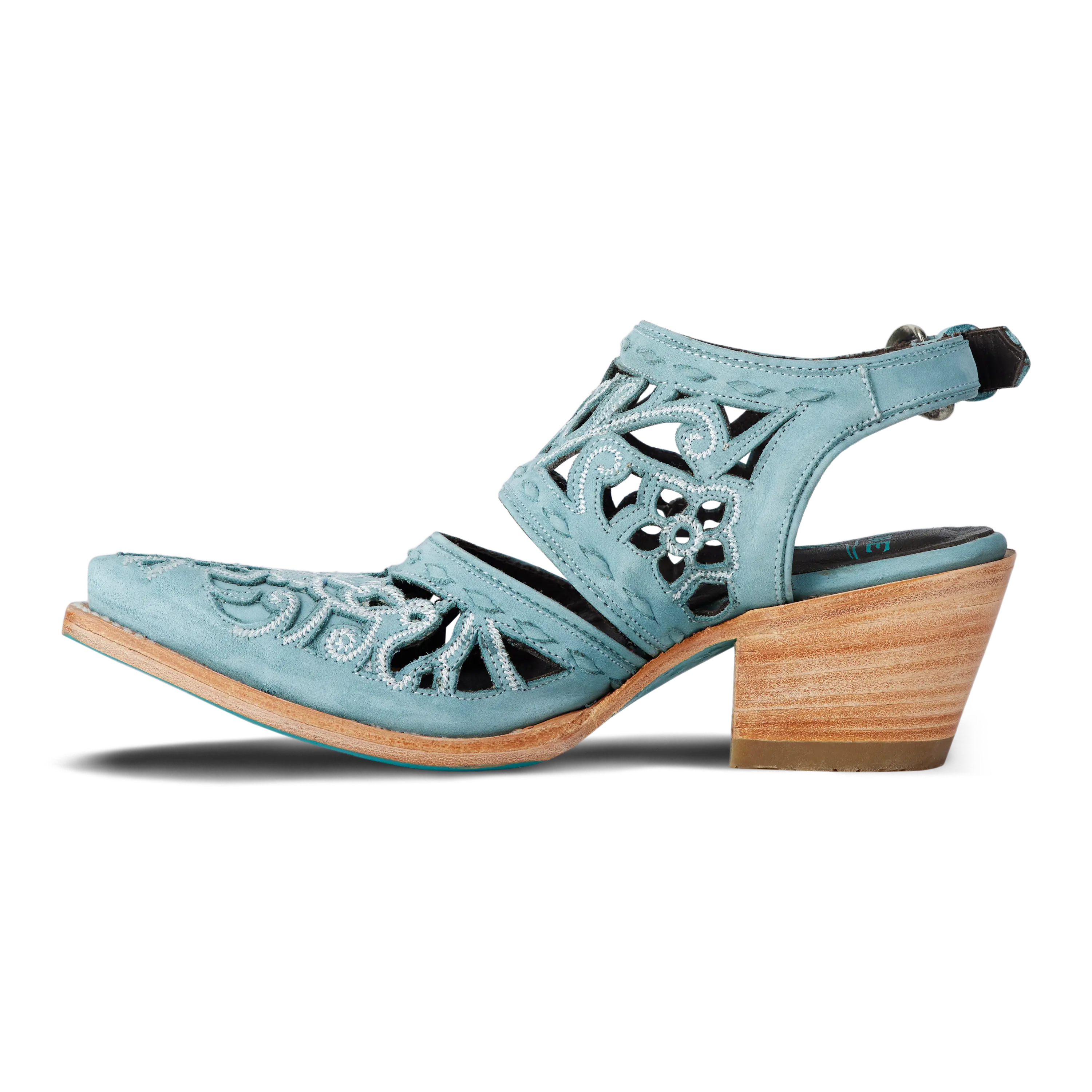 Robin Cut Out Slingback Mule - Powder Blue - Image 5