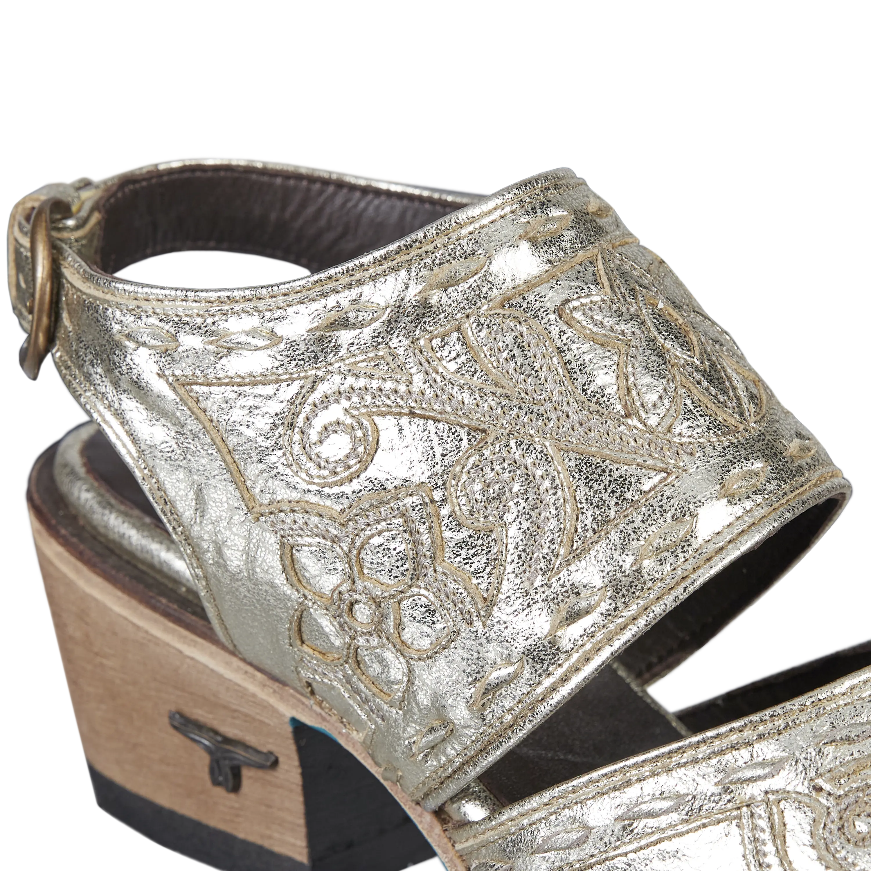 Robin Slingback Mule - Champagne Metallic - Image 10