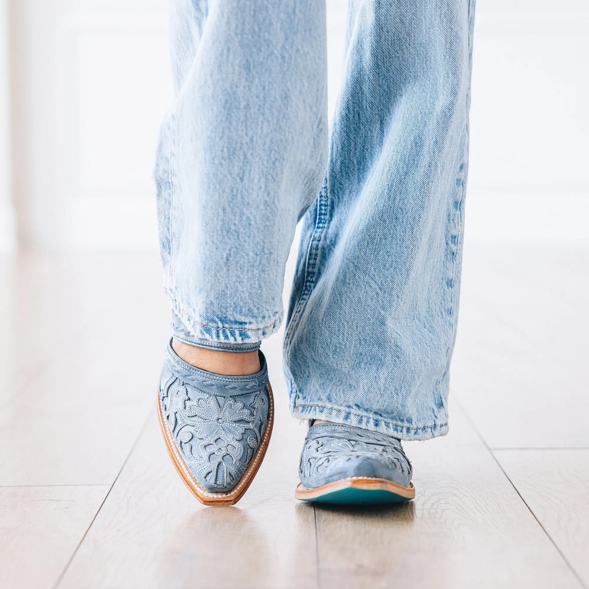 Robin Slingback Mule - Washed Denim - Image 12