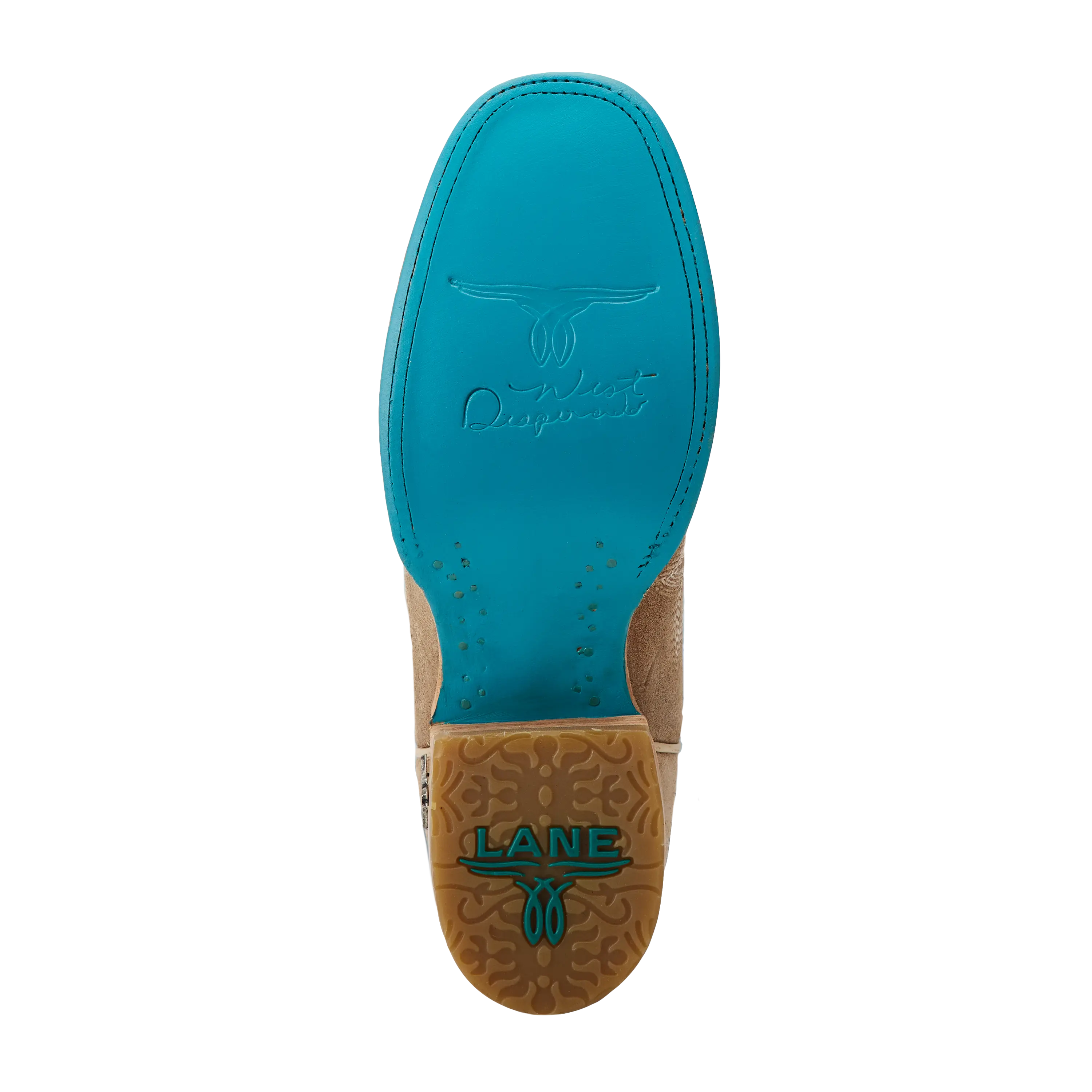 Saratoga Square Boot - Latte Suede and Powder Blue - Image 11