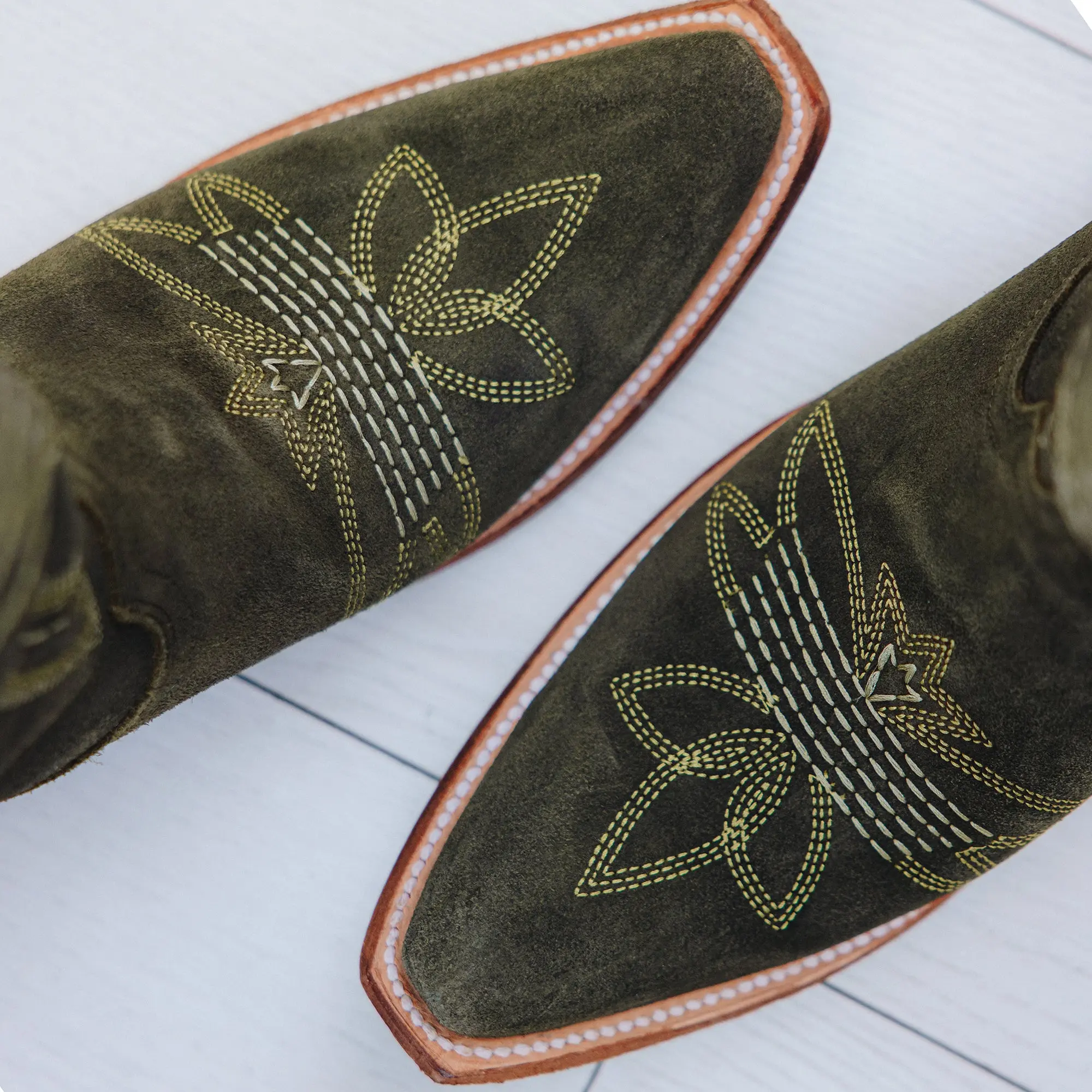 Squash Blossom Boot - Olive Suede - Image 14