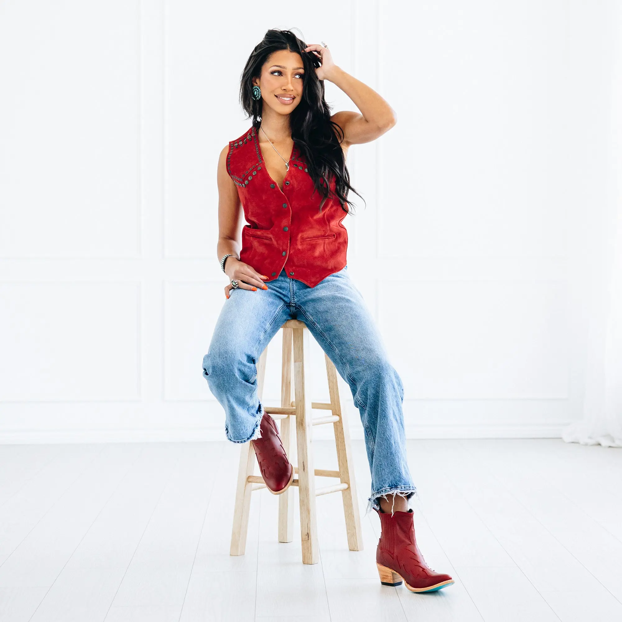Western Chelsea Bootie - Smoldering Ruby **Final Sale** - Image 3